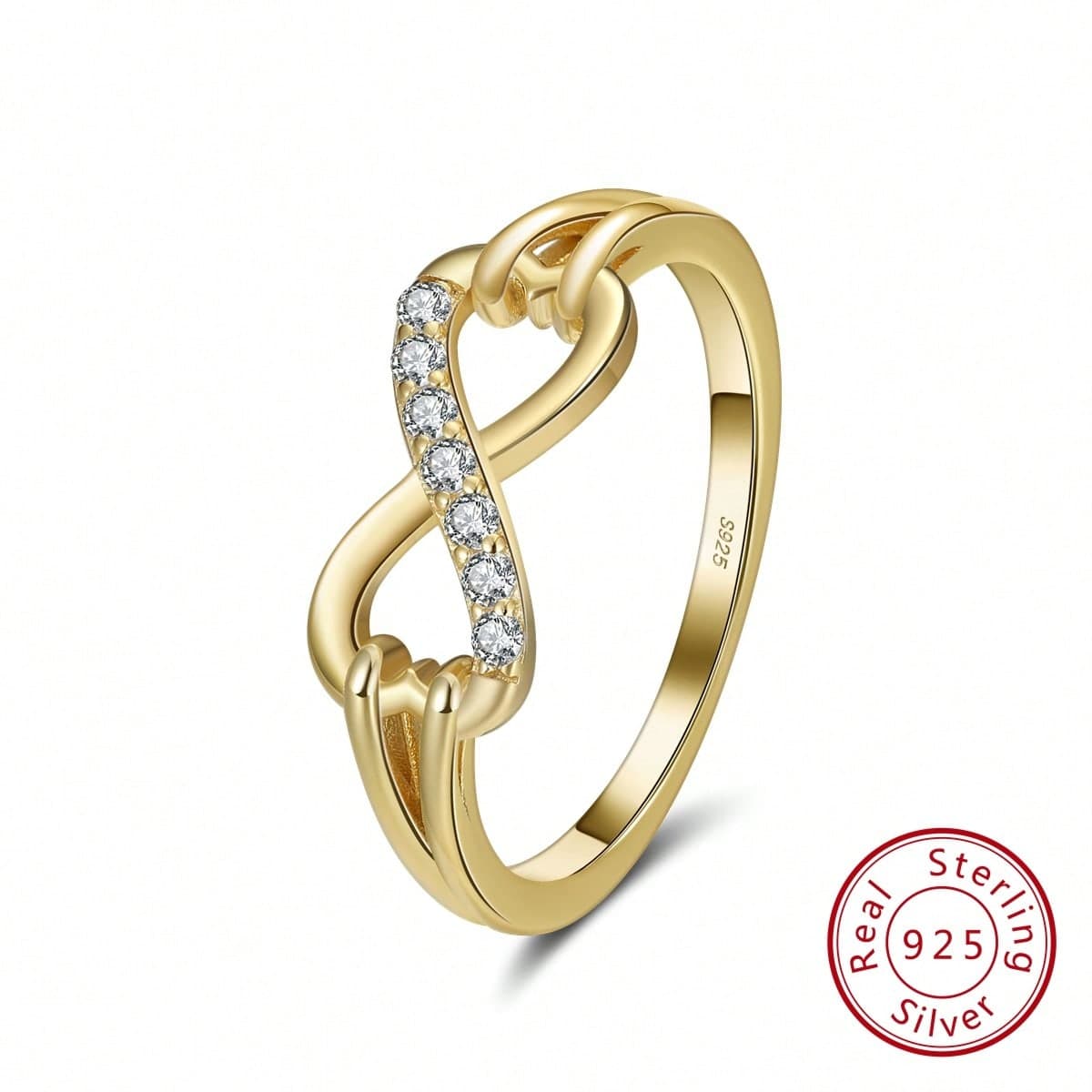 1 piÃ¨ce Alliance mariage argent mode argent Ã zircone cubique avec infini symbole pour femme bijou de mariage