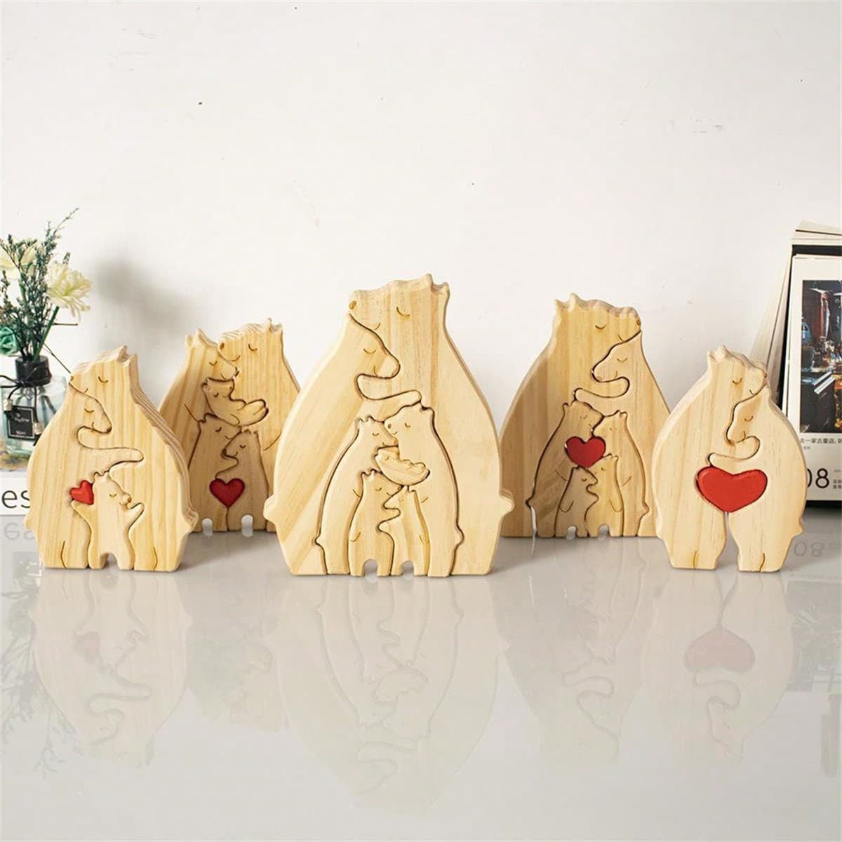 1 pièce Poupée figurine en bois de famille harmonieuse, un ornement commémoratif symbolique significatif, le meilleur cadeau pour la fête des